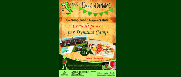 24 settembre: Cena di Pesce per Dynamo Camp