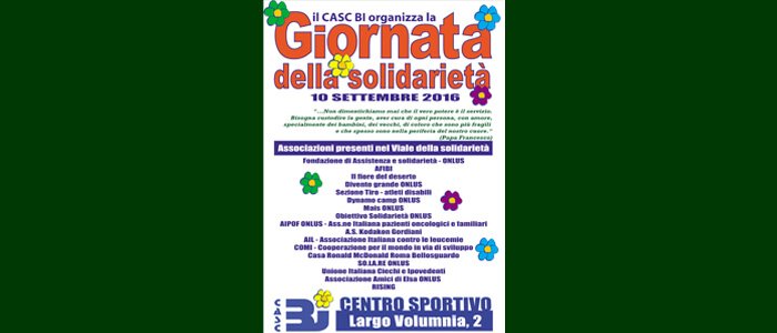 10 settembre: giornata della solidarietà