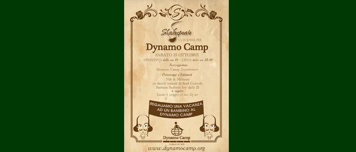 15 OTTOBRE: Shakespeare va in scena per Dynamo Camp