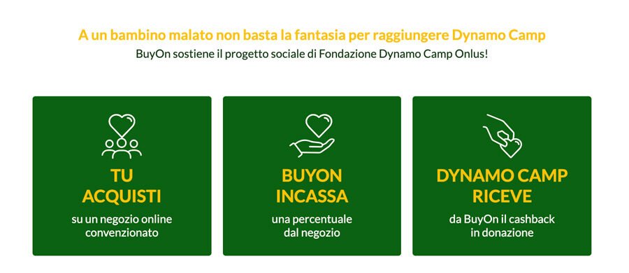 Dynamo Camp Cashback solidale con BuyOn e1634215021110